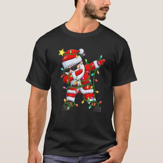 Dabbing Christmas Santa Hat Xmas PJ Costume 1 T-shirt (Voorkant)