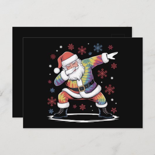 Dabbing Christmas Santa Ugly Christmas Briefkaart (Voorkant / Achterkant)