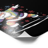 Dabbing Christmas Santa Ugly Christmas Foto Afdruk (Hoek)