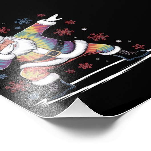 Dabbing Christmas Santa Ugly Christmas Foto Afdruk (Hoek)