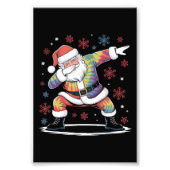 Dabbing Christmas Santa Ugly Christmas Foto Afdruk (Voorkant)