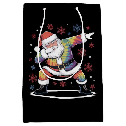 Dabbing Christmas Santa Ugly Christmas Medium Cadeauzakje (Voorkant)
