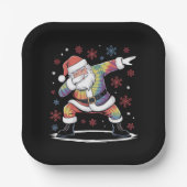 Dabbing Christmas Santa Ugly Christmas Papieren Bordje (Voorkant)