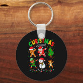 Dabbing Christmas Squad Santa Elf Family Matching Sleutelhanger (Voorkant)