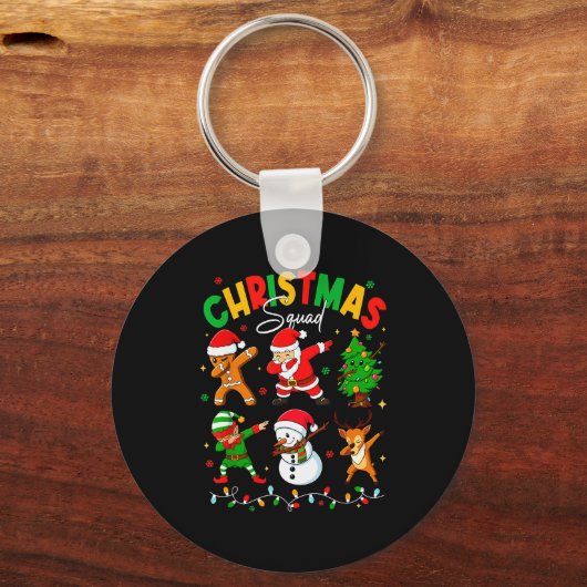 Dabbing Christmas Squad Santa Elf Family Matching Sleutelhanger (Voorkant)