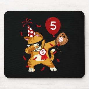 Dabbing Cool Cat Honkbal 5e Verjaardag Muismat