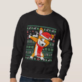Dabbing Corgi Dog Ugly kerstSweater Xmas Cost Trui (Voorkant)