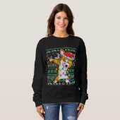 Dabbing Corgi Fairy Lights Ugly Christmas Sweater (Voorkant volledig)