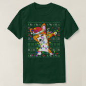 Dabbing Corgi Fairy Lights Ugly kerstSweater T-shirt (Design voorkant)