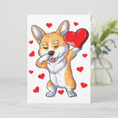 Dabbing Corgi Heart Valentijnsdag Boys Kinder Love Aankondiging (Staand voorkant)