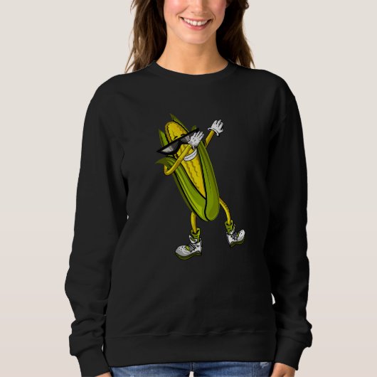 Dabbing Corn Cob Dancing Corn Boerderij Farmer Fun Trui (Voorkant)