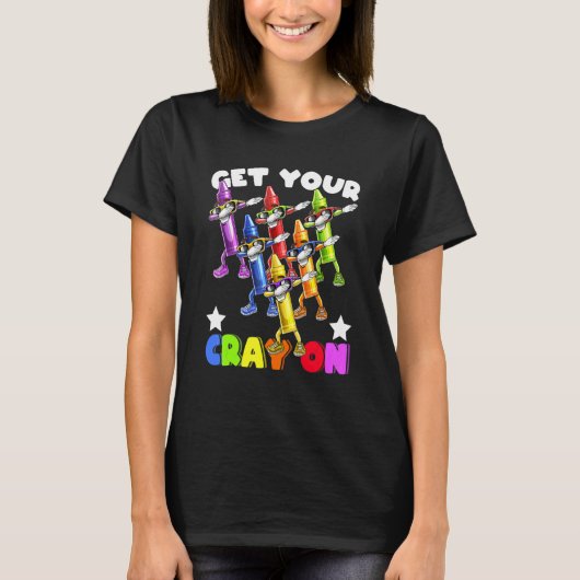 Dabbing Crayon Squad Back To School Kids Teachers T-shirt (Voorkant)
