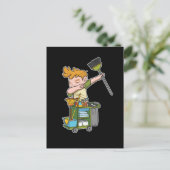 Dabbing Custodian Cleaning School Janitor Caretake Briefkaart (Staand voorkant)