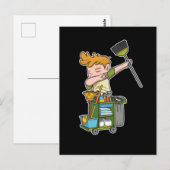 Dabbing Custodian Cleaning School Janitor Caretake Briefkaart (Voorkant / Achterkant)
