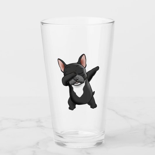 Dabbing Cute French Bulldog Glas (Voorkant)