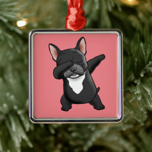 Dabbing Cute French Bulldog Metalen Ornament