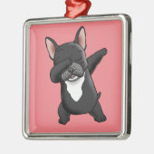 Dabbing Cute French Bulldog Metalen Ornament (Links)