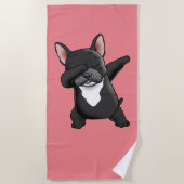 Dabbing Cute French Bulldog Strandlaken (Voorkant)