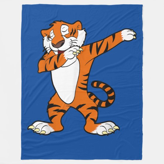 Dabbing Cute Tiger Animal Party Fleece Deken (Voorkant)
