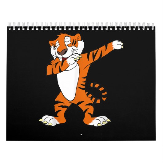Dabbing Cute Tiger Animal Party Kalender (Hoes)