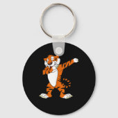 Dabbing Cute Tiger Animal Party Sleutelhanger (Voorkant)