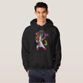 Dabbing Cute Unicorn Happy 4 juli Amerikaans Hoodie (Voorkant volledig)