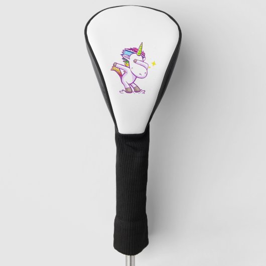 Dabbing Dab Dancing Eenhoorn - de dabbing eenhoorn Golfheadcover (Voorkant)