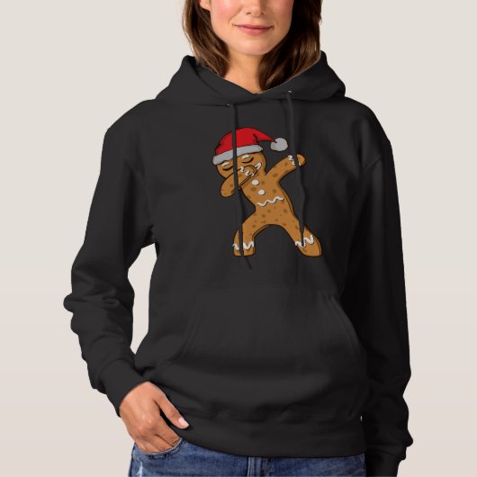 Dabbing Dab Gingerbread Man Kerstmis Hoodie (Voorkant)