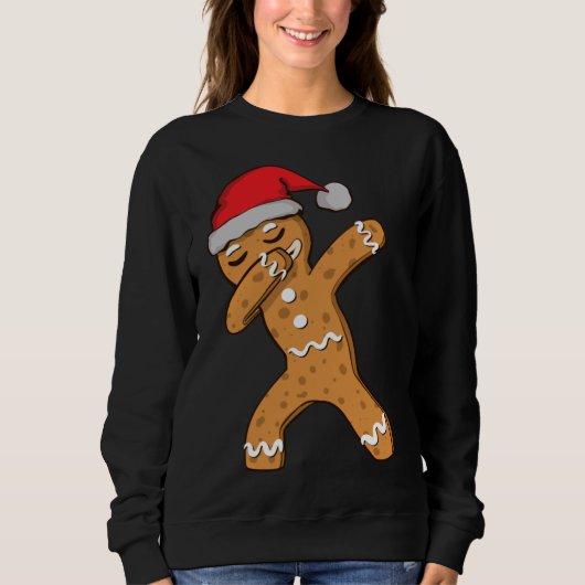 Dabbing Dab Gingerbread Man Kerstmis Trui (Voorkant)