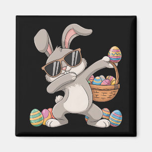 Dabbing Dab Rabbit Bunny Easter Eggs Basket Magneet
