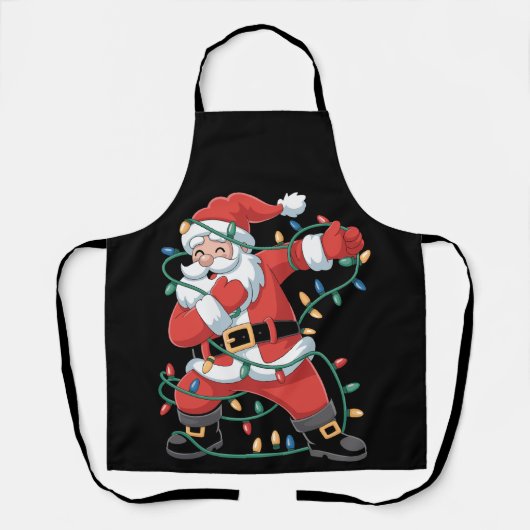 Dabbing Dab Santa Kerstmis Kerstvakantie Familie Schort (Voorkant)