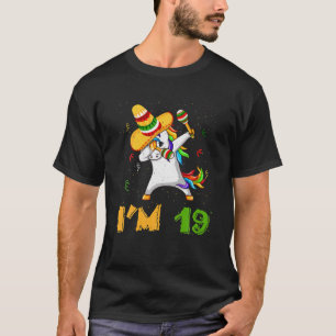 Dabbing Dab Unicorn Leeftijd 19 jaar geboren Cinco T-shirt