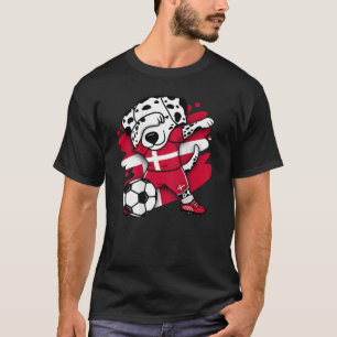 Dabbing Dalmatian Denmark Soccer Fans Jersey Footb T-shirt