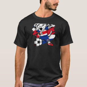 Dabbing Dalmatian Dog Costa Rica Soccer Fans Jerse T-shirt