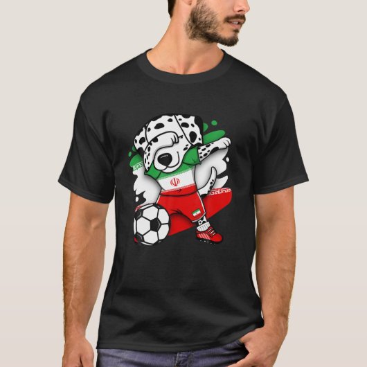 Dabbing Dalmatian Dog Iran Voetbal T-shirt (Voorkant)