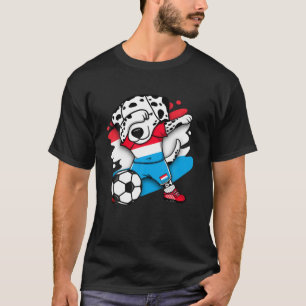 Dabbing Dalmatian Dog Luxembourg Soccer Fans Jerse T-shirt