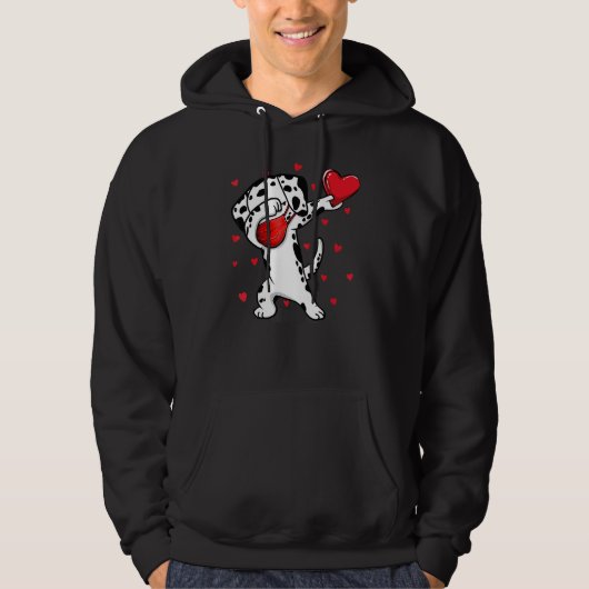 Dabbing Dalmatian & Face Mask Dab Dance Funny Vale Hoodie (Voorkant)