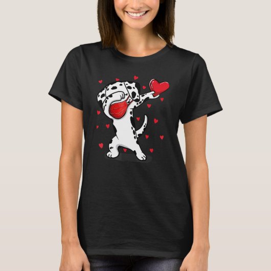 Dabbing Dalmatian & Face Mask Dab Dance Funny Vale T-shirt (Voorkant)
