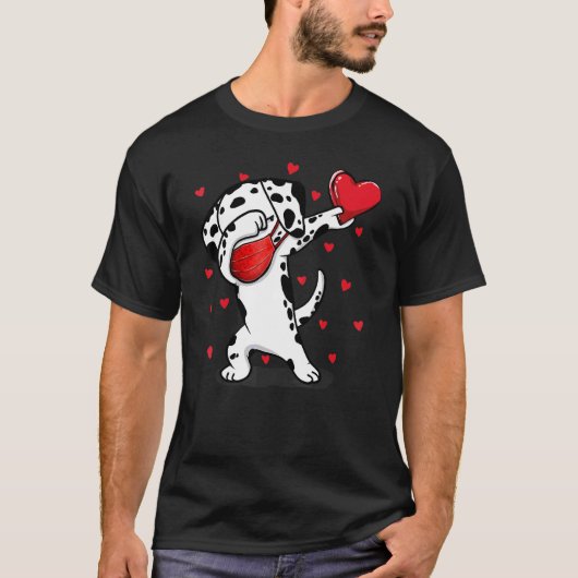 Dabbing Dalmatian & Face Mask Dab Dance Funny Vale T-shirt (Voorkant)