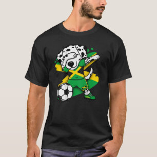 Dabbing Dalmatian Jamaica Soccer Fans Jersey Footb T-shirt