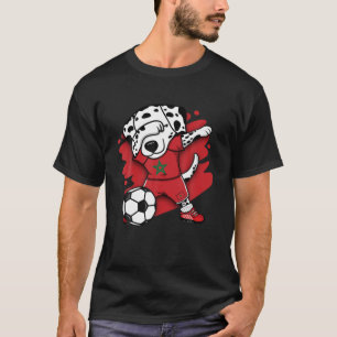 Dabbing Dalmatian Marokko Soccer Fans Jersey Footb T-shirt