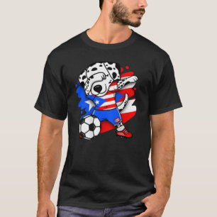 Dabbing Dalmatian Puerto Rico Soccer Fans Jersey T-shirt