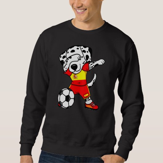 Dabbing Dalmatian Spain Soccer Fans Jersey Trui (Voorkant)
