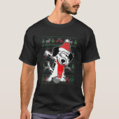 Dabbing Dalmatian Ugly Christmas Sweater Party Cos T-shirt (Voorkant)
