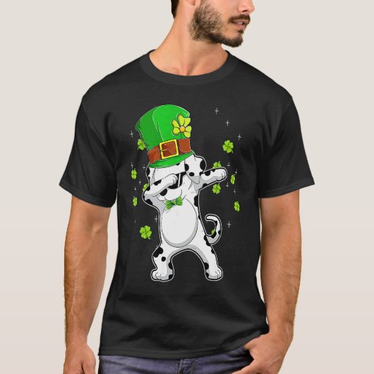 Dabbing Dalmation St Patricks Day Men Women Boys G T-shirt (Voorkant)