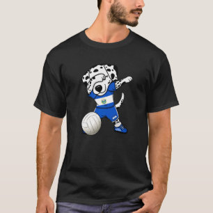 Dabbing Dalmatische Hond El Salvador Volleybal Fan T-shirt