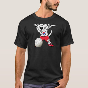 Dabbing Dalmatische Hond Zuid-Korea Volleybal Jers T-shirt