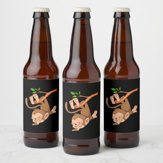 Dabbing Dance Monkey Bier Etiket (Flessen)