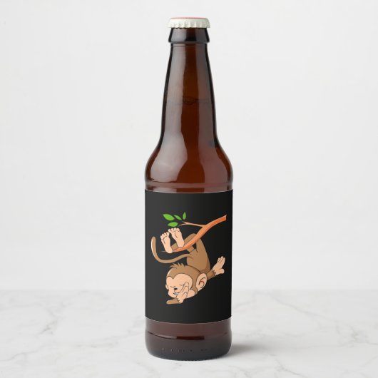 Dabbing Dance Monkey Bier Etiket (Voorkant)