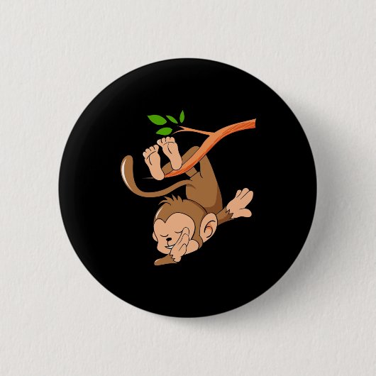 Dabbing Dance Monkey Ronde Button 5,7 Cm (Voorkant)